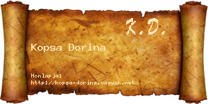 Kopsa Dorina névjegykártya